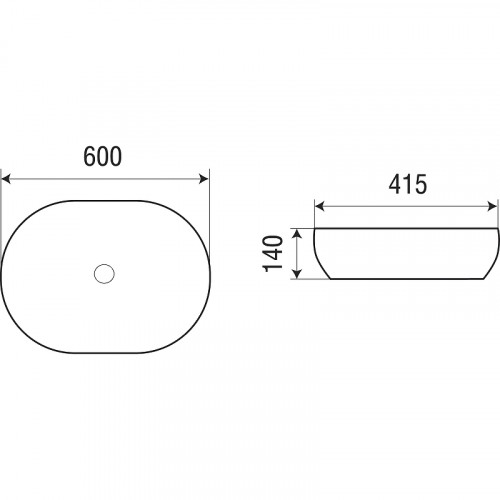 Раковина-чаша WeltWasser Elbach 2192 60 10000003859 Белый глянец фаянс накладная
