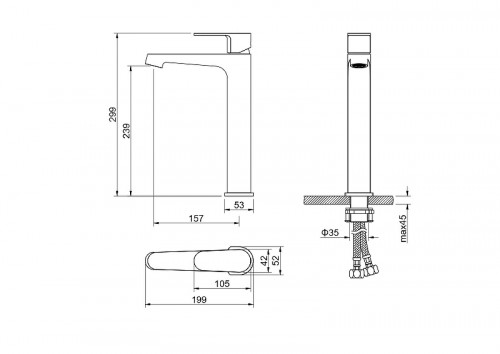 Смеситель для раковины Aquatek Оберон AQ1204BG цвет Золото шлифованное