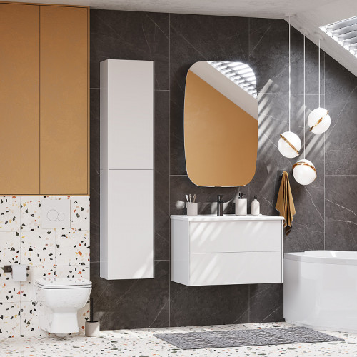 Тумба под раковину Aquaton Сохо 75 1A258101AJ010 подвесная Белая глянцевая МДФ / ЛДСП