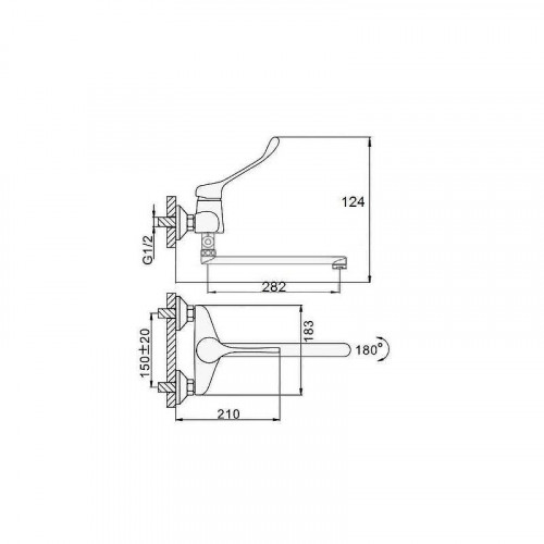 Смеситель для ванны D-Lin D140427 универсальный цвет  Хром