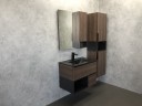 Тумба с раковиной Comforty Франкфурт 75 00-00000889 подвесная Дуб шоколадно-коричневый Черная матовая МДФ / ЛДСП