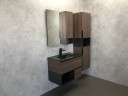Тумба с раковиной Comforty Франкфурт 75 00-00000889 подвесная Дуб шоколадно-коричневый Черная матовая МДФ / ЛДСП