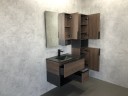Тумба с раковиной Comforty Франкфурт 75 00-00000889 подвесная Дуб шоколадно-коричневый Черная матовая МДФ / ЛДСП