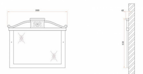 Зеркало BelBagno Primavera 100 BB45S/ACA Вишневый (Ciliegio) массив дерева, стекло