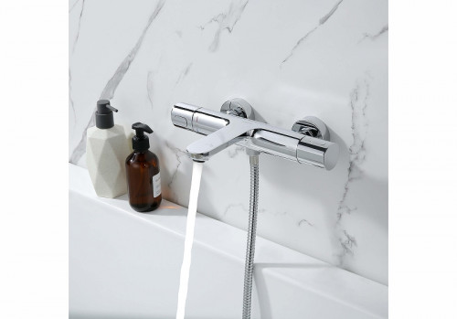 Смеситель для ванны Aquatek Альфа AQ1943CR с термостатом цвет Хром