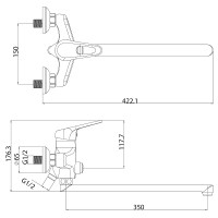 Смеситель для ванны Lemark Luna LM4157C универсальный Хром латунь на стену