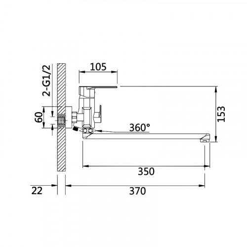 Смеситель для ванны D-Lin D147363-C универсальный цвет  Белый  Хром