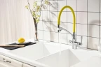 Смеситель для кухни Lemark Comfort LM3070C-Yellow Хром Желтый латунь
