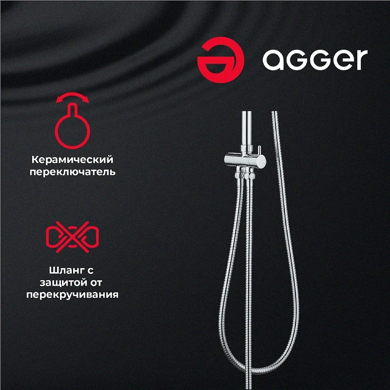 Душевая система Agger Marine A0595000 Хром латунь на стену