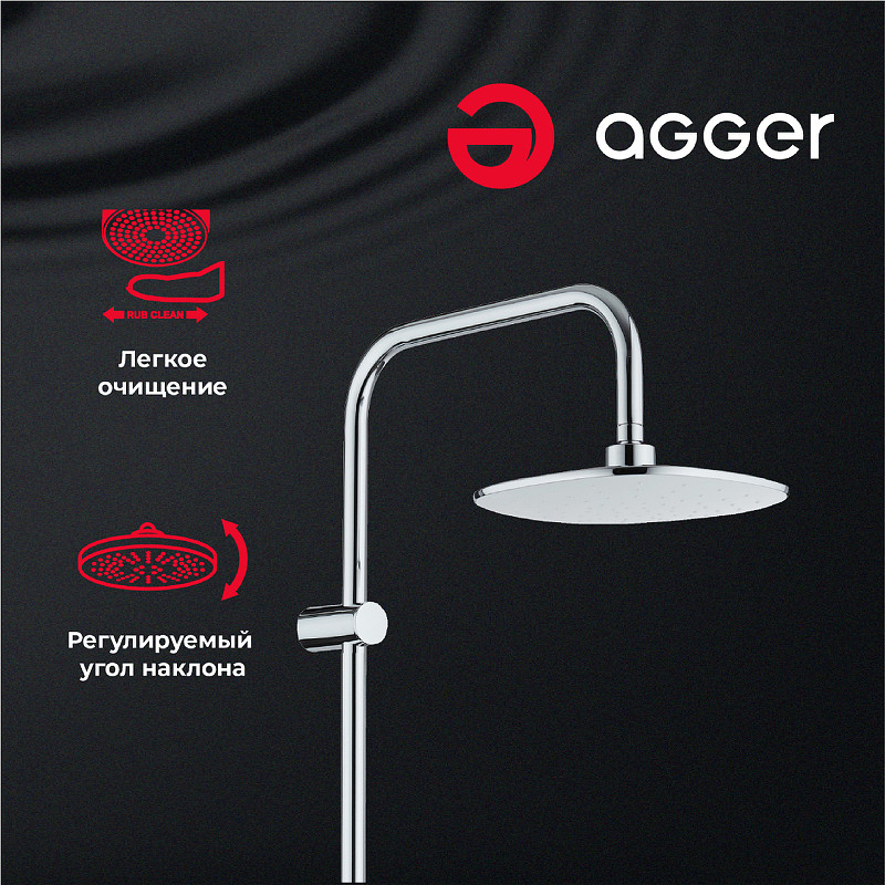 Душевая система Agger Marine A0595000 Хром латунь на стену