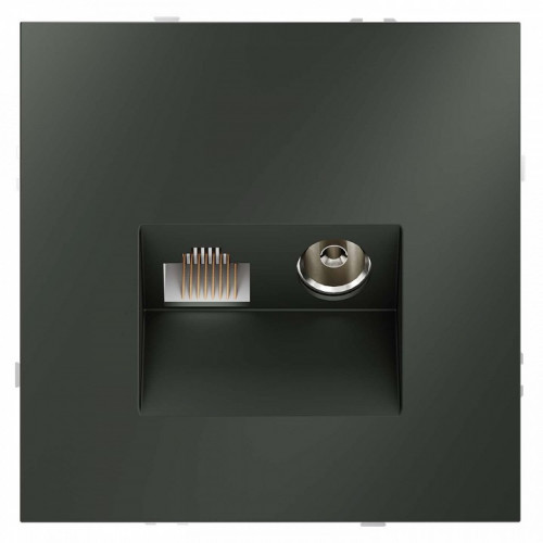 ТВ-розетка и розетка Ethernet RJ-45 без рамки Voltum S70 VLS060706