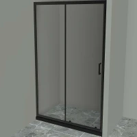 Душевая дверь BelBagno Uno 140 UNO-195-BF-1-140-C-NERO профиль Черный матовый стекло прозрачное