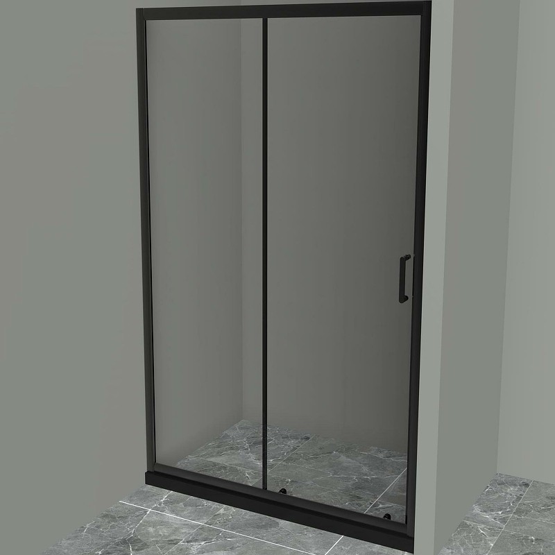 Душевая дверь BelBagno Uno 140 UNO-195-BF-1-140-C-NERO профиль Черный матовый стекло прозрачное