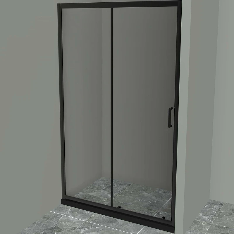 Душевая дверь BelBagno Uno 140 UNO-195-BF-1-140-C-NERO профиль Черный матовый стекло прозрачное
