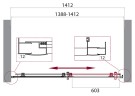 Душевая дверь BelBagno Uno 140 UNO-195-BF-1-140-C-NERO профиль Черный матовый стекло прозрачное