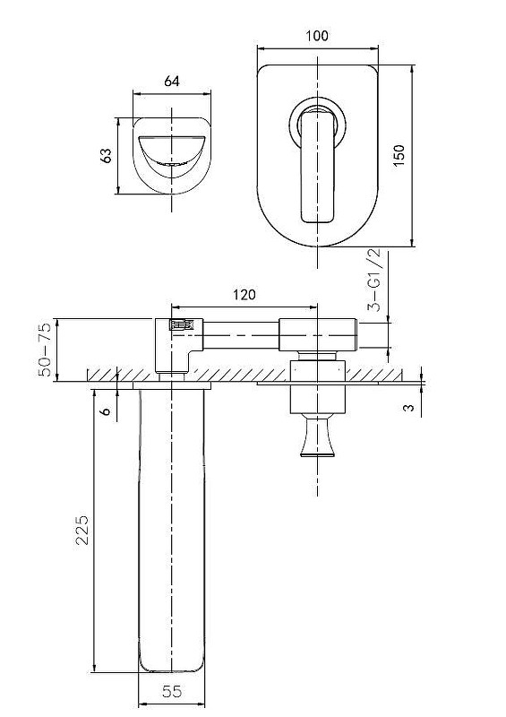 Смеситель для раковины Wonzon & Woghand Shark WW-481701-CR цвет Хром