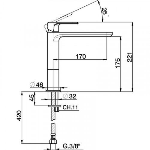 Смеситель для раковины Cisal LineaViva LV00150021 Хром латунь