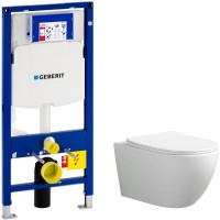 Комплект унитаза Ceruttispa Orlter Aria Tornado CT9955 с инсталляцией Geberit Duofix Sigma UP320 111.300.00.5 с сиденьем Микролифт фарфор подвесной