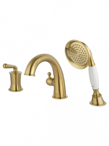 Смеситель на борт ванны Wonzon & Woghand Steam WW-88659008-BG цвет Брашированное золото