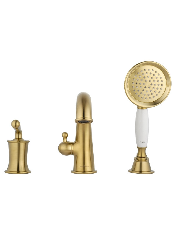 Смеситель на борт ванны Wonzon & Woghand Steam WW-88659008-BG цвет Брашированное золото