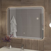 Зеркало Cezares Duet 100 CZR-SPC-DUET-1000-800-LED-TCH с подсветкой с лазерной гравировкой и сенсорным выключателем стекло