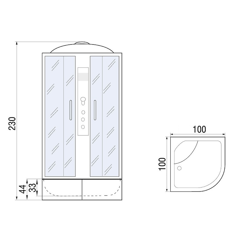 Душевая кабина River Dunay XL 100x100 MT 10000006195 с поддоном