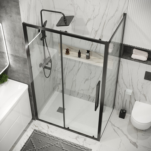 Душевой уголок Grossman Cosmo 100х80 120.K33.02.1080.42.00 профиль Графит сатин стекло прозрачное