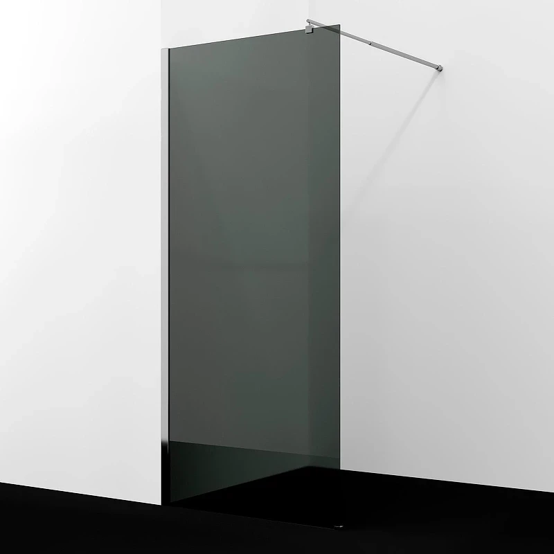 Душевая перегородка WasserKRAFT Rur 100 30W44-TG профиль цвет Хром стекло тонированное