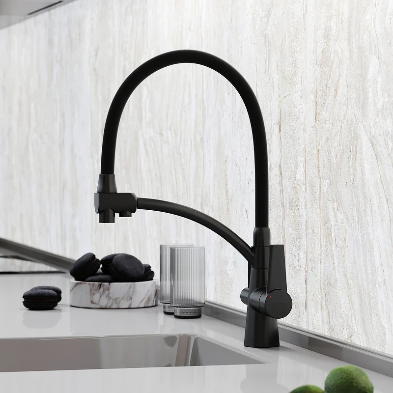 Смеситель для кухни Sancos Eri SC4001MB Черный матовый латунь