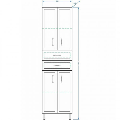 Шкаф пенал Stella Polar Концепт 48 SP-00000149 Белый