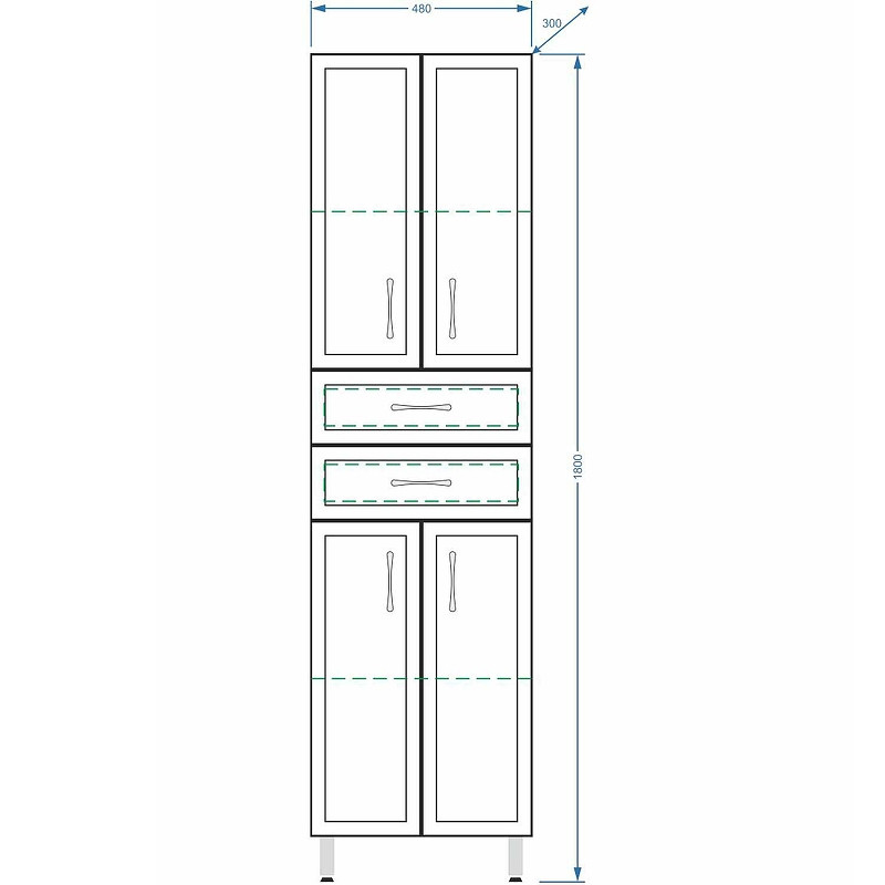 Шкаф пенал Stella Polar Концепт 48 SP-00000149 Белый
