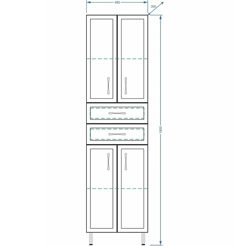 Шкаф пенал Stella Polar Концепт 48 SP-00000149 Белый