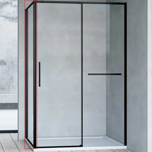 Душевая стенка Vincea Slim Soft 80 VSG-1SS800CLB профиль Черный стекло прозрачное