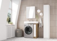 Зеркальный шкаф Aquaton Лондри 60 1A278502LH010 Белый глянцевый МДФ / ЛДСП, стекло