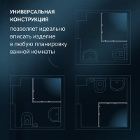 Душевой уголок AM.PM Func 120x90 W84G-403-12090-MТ профиль Хром матовый стекло прозрачное