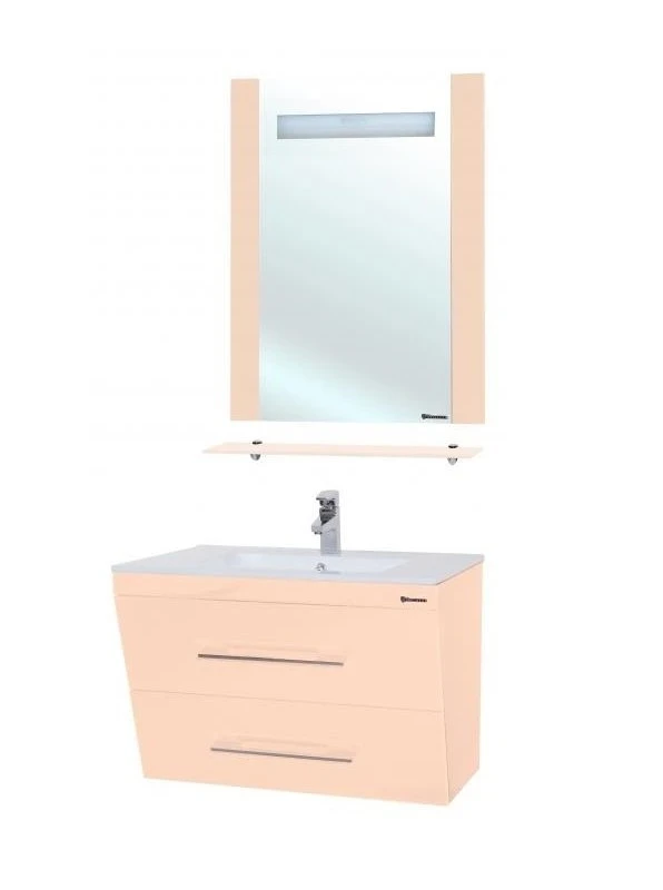 Зеркало Bellezza Берта 60 4610709050075 с подсветкой Бежевое МДФ / ЛДСП, стекло
