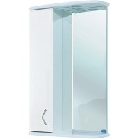Зеркало со шкафом Bellezza Астра 50 4614906002011 с подсветкой L Белое МДФ / ЛДСП, стекло