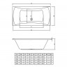 Акриловая ванна C-Bath Talia 200x90 CBQ004004 без гидромассажа