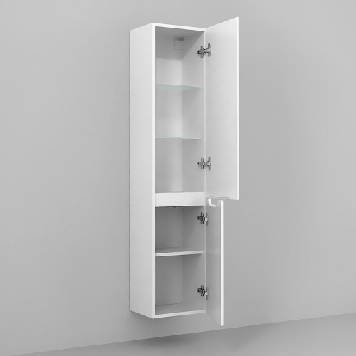 Шкаф пенал Jorno Wood 33 Wood.04.150/P/W подвесной Белый МДФ / ЛДСП