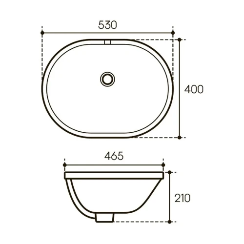 Раковина встраиваемая снизу Aqueduto Sotto 53 SOT0110 цвет Белый глянцевый