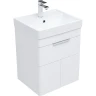 Тумба с раковиной Aquanet Ирис new 50 312421 подвесная Белый глянец МДФ / ЛДСП