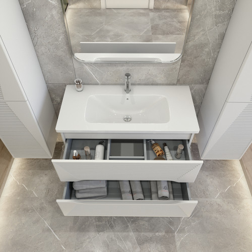 Тумба под раковину Caprigo Modo Terza 100 35615-SF027 подвесная цвет Белый