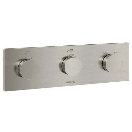 Смеситель для душа Kludi PushTronic 38300N5-00 с термостатом цвет Никель брашированный