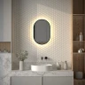 Зеркало Defesto Aura 40х60 DF 2931R с подсветкой 16W-3000K/ИК - выключатель/Теплый белый свет/Черная рама
