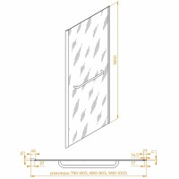 Душевая стенка RGW Z-060-1B 100 352206100-14 профиль Черный стекло прозрачное