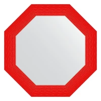 Зеркало Evoform Octagon 71х71 BY 7411 в багетной раме - Красная волна 89