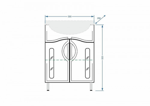 Тумба под раковину Stella Polar Сильва 60 SP-00001843 цвет Белый