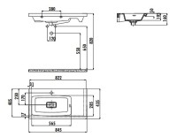 Раковина Creavit Memory 85 L MY085-00CB00E-0000 Белая фарфор подвесная, полувстраиваемая