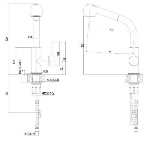 Смеситель для кухни Haiba HB70304-2