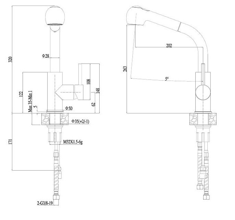 Смеситель для кухни Haiba HB70304-2